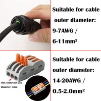 1 x RAW Customer Returns Cable connector waterproof IP68, CESFONJER junction box waterproof, cable sleeve waterproof, with 3-pin connection terminals for 5-10mm cable diameter pack of 5  - RRP €20.82