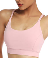 1 x RAW Customer Returns Yaavii Women s Sports Bra Without Wire Padded Yoga Bra Push Up Women Bustier Breathable Elasticity Sports Bra Top Pink XL - RRP €15.12