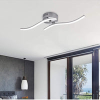 1 x RAW Customer Returns Goeco Modern LED Ceiling Light Simple Wave-Shaped Ceiling Lamp 2-Flame 4,000K Neutral White 12W Lamp LED Ceiling Lamp for Living Room, Bedroom, Kitchen Hallway and Bedroom - RRP €23.98