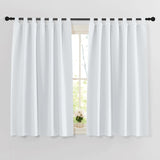 1 x RAW Customer Returns PONY DANCE curtains short loop curtain set of 2 kitchen window curtain white opaque blackout curtains short curtains with loops, H 145 x W 140 cm, gray-white - RRP €25.7