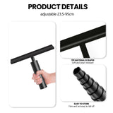 1 x RAW Customer Returns LORESJOY Extendable Shower Squeegee Black, Silicone Shower Squeegee with Holder, 23.5-95cm Adjustable Water Squeegee for Bathroom, Glass, and Cleaning, Shower Cubicle Squeegee - RRP €16.92