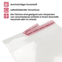 1 x RAW Customer Returns Netuno 500 flat bags high gloss 22x30 cm with flap 3cm Peel Seal PP bags self-adhesive plastic bags clear cellophane bag transparent bags with flap - RRP €37.01