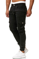 1 x RAW Customer Returns Cassiecy Men s Jogger Chino Cargo Jeans Trousers Stretch Sports Trousers Men s Trousers with Pockets Slim Fit Casual Trousers 3XL Black - RRP €37.3