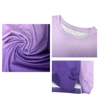 1 x RAW Customer Returns ANCAPELION Women s Casual T-Shirt Short Sleeve Summer Tops Loose Tops Crew Neck Basic Blouse with Pocket Gradient Purple, XXL - RRP €23.18