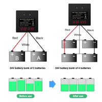 1 x RAW Customer Returns DEWIN battery balancer, battery equalizer 24V digital display 2 x 12V battery balancer for lead-acid lithium battery - RRP €32.96