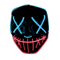 1 x RAW Customer Returns Original Cup The Purge LED Mask Nightmare Blue and Red Rigid Plastic 3 Flashing Modes LED Mask Cosplay Halloween Neon 100 Horror 100 Fun - RRP €18.4