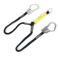 1 x RAW Customer Returns Fall protection climbing harness, elastic double safety line with fall arrester and alloy steel snap hook for outdoor tree climbing mountaineering rescue service - RRP €66.7