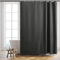 1 x RAW Customer Returns Furlinic shower curtain extra length 180x210 for bathtub and bathroom, heavy bathroom curtain made of fabric, water-repellent, washable, anti-shcimmel shower curtains with 12 shower rings, waffle pattern, dark grey. - RRP €27.99