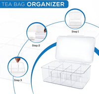 1 x RAW Customer Returns KICHLY Tea Bag Organizer Pack of 2 - Stackable Tea Bag Storage Organizer with Clear Lid Tea Bag Holder for Countertops, Kitchen Cabinets, Pantries, Sweeteners Clear  - RRP €28.99