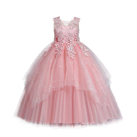 1 x RAW Customer Returns LOLANTA Girls Princess Dress White, Festive Wedding Communion Flower Girl Dress, Pageant Party A-Line Floor-Length Ball Gown Made of Satin and Tulle Dress, 8-9 Years, Pink, 140 - RRP €42.98