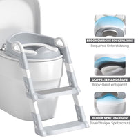 1 x RAW Customer Returns PLATINUM GOLD Children s Toilet Seat, Children s Toilet Seat with Stairs, Folding Travel Bathroom Seat with Splash Guard, Potty Seat with Ladder, Comfortable, Adjustable Gray  - RRP €26.99