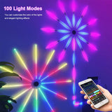 1 x RAW Customer Returns Bluetooth RGBIC Fireworks LED Fairy Lights with Remote Control, Dreamcolor LED Firework Strip Lights, Fireworks Strip, Multicolor Chasing Effect, Sync with Music, for Decoration Wedding Parties Bar - RRP €37.3