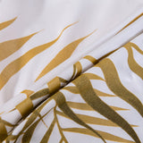 1 x RAW Customer Returns Michorinee Duvet Cover 140 x 200 cm Tropical Palm Leaves Gold and White Botanical Print Zipper Closure - Single Adult Bedding with Pillowcase 65 x 65 cm - RRP €20.4