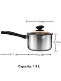 1 x Brand New VENTION stainless steel saucepan induction, small cooking pot with lid 18 cm, 2 litre saucepan with pouring spout - RRP €31.98