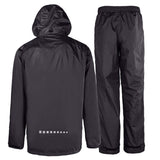 1 x RAW Customer Returns SwissWell Men s Rain Suit Long Sleeve Snowsuit Waterproof Windproof Hooded Raincoat Hooded Jacket Suit Windbreaker Rainwear Made of Polyester Rain Jacket Rain Pants Charcoal Color 2XL - RRP €66.54