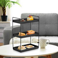 1 x RAW Customer Returns Kitchen spice rack standing shelves with 3 levels shower shelf storage bathroom worktop under cabinet shelf organizer vanity tray cosmetic make-up storage, black - RRP €41.34