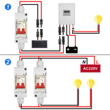 1 x RAW Customer Returns LAIWOO DC Isolator Switch, 32A 500V PV Circuit Breaker IP65 Waterproof DC Circuit Breaker With Cable Solar Connector for Solar Power Systems, Solar Module Systems - RRP €32.62