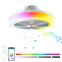 1 x RAW Customer Returns TOPBOS LED ceiling light with fan timer quiet modern RGB ceiling fan with lighting and remote control APP fan lamp, dimmable Bluetooth speaker for bedroom living room - RRP €139.99