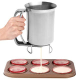 1 x RAW Customer Returns Kensbro dough dispenser stainless steel 1000ml, cake dough portioner, dough dispenser with squeeze handle, large dough dispenser, dough portioner for pancakes, muffins, cookies, waffles - RRP €20.32