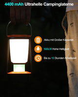 1 x RAW Customer Returns Solar Camping Lamp Rechargeable 4400mAh Battery Operated, Portable Ultra Bright 500 LM Emergency Light 4 Light Modes, 7 Colored RGB Night Light, Outdoor Battery Lanterns for Tent, Power Outages, Survival - RRP €29.99