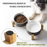 9 x Brand New Sredumn cat bowl, with bamboo stand and non-slip base, cat feeding bowl, for pets cats and puppies - RRP €183.6