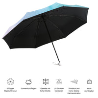 1 x RAW Customer Returns Mini Travel Windproof Umbrella with Capsule Case Compact 8 Ribs Rainbow UV Protection for Men Women 96 x 56cm Open 19cm Closed Green - RRP €24.0