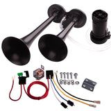 1 x RAW Customer Returns FARBIN Car Horn 12V 150db Super Loud Air Horn, Dual Trumpet Train Horn Kit for Truck, Truck Horn with Compressor and Wiring Harness 12V, Black Double Tube Air Horn  - RRP €40.33