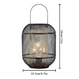 1 x RAW Customer Returns NEWIMAGE Battery Operated Lamp 30cm Tall Decorative Cage Style Metal Cage Lantern Table Lamp with 6 Hour Timer for Home Decoration Living Room Bedroom Wedding Outdoor Patio Black  - RRP €32.99