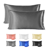 1 x RAW Customer Returns Since Silk 22 Momme Silk Pillowcase 2 Pieces Set, 100 Mulberry Silk Pillowcase for Hair and Skin with Envelope Closure, Soft and Smooth Silk Pillowcase, 50 x 75 cm Gray - RRP €50.16