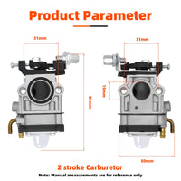 2 x RAW Customer Returns CYWVYNYT Carburettor for Brushcutter 52 cc 49 cc 43 cc, Carbu Set with Gasket, Hose, Spark Plug and Fuel Filter - RRP €37.28