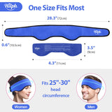 1 x RAW Customer Returns Hilph Migraine Cooling Pad Gel Cooling Pad, Migraine Headband Cold-Warm Compress for Migraines, Headaches, Sinus Pain, Blue  - RRP €19.67