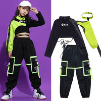 1 x RAW Customer Returns LOLANTA Hip Hop Clothing Girls, Teenager Jazz Dance Outfit, Crop Top Cargo Trousers Clothing Set Black, 10-11 Years, Day 150  - RRP €48.98