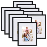 2 x RAW Customer Returns Giftgarden 10 pieces picture frames 13 x 18 cm with passepartout, black photo frame collage set for 20 x 25 cm photos without passepartout, wall or table stand - RRP €64.52