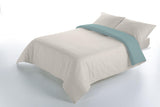 1 x RAW Customer Returns Textilhome - Two-tone Reversible Smooth Duvet Cover Set, Nordic Duvet for Bed 135 150 240x220cm - Includes 2 Pillowcases 70x40cm. Aquamarine Ivory Color - RRP €27.99