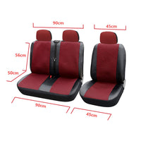 1 x RAW Customer Returns TOYOUN car seat covers for vans front seats 2 1 universal protective covers seat protector car for driver seat 2 passenger seat car seat covers faux leather fabric splicing, red - RRP €35.99