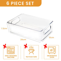 1 x RAW Customer Returns Bugucat Refrigerator Organizer Set of 6, High Quality Pantry Kitchen Organizer Fridge Organizer Transparent, Storage Box Refrigerator Boxes for Cabinets Freezer Pantry - RRP €20.56