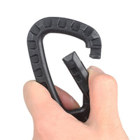 1 x Brand New GERUI Carabiner Climbing Keychain Climbing D Rings Clip Backpack Hanging Loop for Camping Hiking Fishing Gym Outdoor Use Black  - RRP €31.2