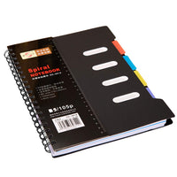 1 x RAW Customer Returns Toyvian Notepad Spiral Notebook College Ruled 4-Subject Notebook with Dividers 105 Notebooks for Business School Supplies 6. 29 X 9 Black Register A5 Ruled Block With 12 Registers - RRP €13.89