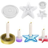 1 x RAW Customer Returns Silicone molds casting molds candle holder DIY silicone mold concrete candle holder star circular shape silicone mold candles for candle holder candle holder tray 4 pieces - RRP €7.99