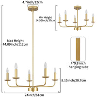 1 x RAW Customer Returns QAREHL Chandelier Gold, 5-Light Chandelier Modern Vintage Hanging Lamp with E14 Socket, Pendant Light Gold for Living Room Dining Room Bedroom Kitchen Hallway - RRP €69.99