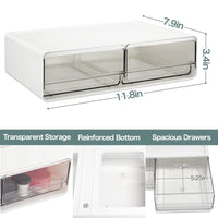 1 x RAW Customer Returns EZOWARE 7 Transparent Drawers Make Up Organizer, Set of 4 Stackable Cosmetic Storage Makeup Drawer Container - RRP €38.51