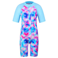 1 x RAW Customer Returns ZNYUNE Girl Swimsuit 1 Piece Beachwear Long Sleeves, 428-T Blue, 10-11 years - RRP €24.0