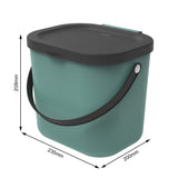 1 x RAW Customer Returns Organic waste bin 6l with lid and handle for the kitchen - RRP €11.59