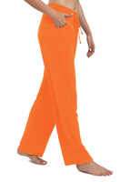 1 x RAW Customer Returns EXCHIC Women s Casual Stretchy Straight Leg Pants with Drawstring Elastic Waist Yoga Pants with Pockets S, Orange  - RRP €27.2