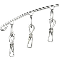 40 x Brand New WAIKAS Pack of 2 Sock Underwear Hanger, Stainless Steel Hanger, Stainless Steel Sock Hanger with 8 Clips, Suitable for Drying Socks, Underwear, Baby Clothes, Towels - RRP €424.8