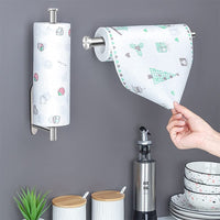 1 x Brand New Voarge kitchen roll holder without drilling, kitchen paper holder wall mounting paper roll holder stainless steel roll holder, self-adhesive practical roll holder under the cupboard, stainless steel - RRP €20.4