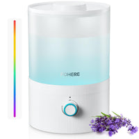 1 x RAW Customer Returns FOHERE Humidifier for Bedroom, 3.2L Top Fill Cool Mist Ultrasonic Humidifier for Baby Room and Plants, 2-IN-1 Essential Oil Diffuser with 7-Color Light, BPA-Free, Quiet, White - RRP €35.99