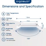 1 x RAW Customer Returns Aigostar LED Recessed Spotlights, 6W Equivalent 72W, 3000K Warm White Light, White, LED Recessed Lights, LED Portholes, 95-100mm, Pack of 6 - RRP €26.08