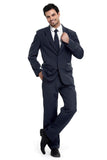 1 x RAW Customer Returns Men s Party Suit Solid Color Halloween Party Leisure Suit with Tie and Pants Dark Blue XXL - RRP €51.99