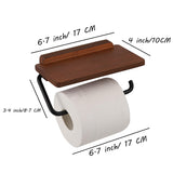 10 x Brand New AIM GGKK Toilet paper holder dark wood without drilling with shelf, toilet roll holder with drilling brown, toilet roll holder, toilet paper holder, toilet paper holder for bathroom accessories - RRP €80.5